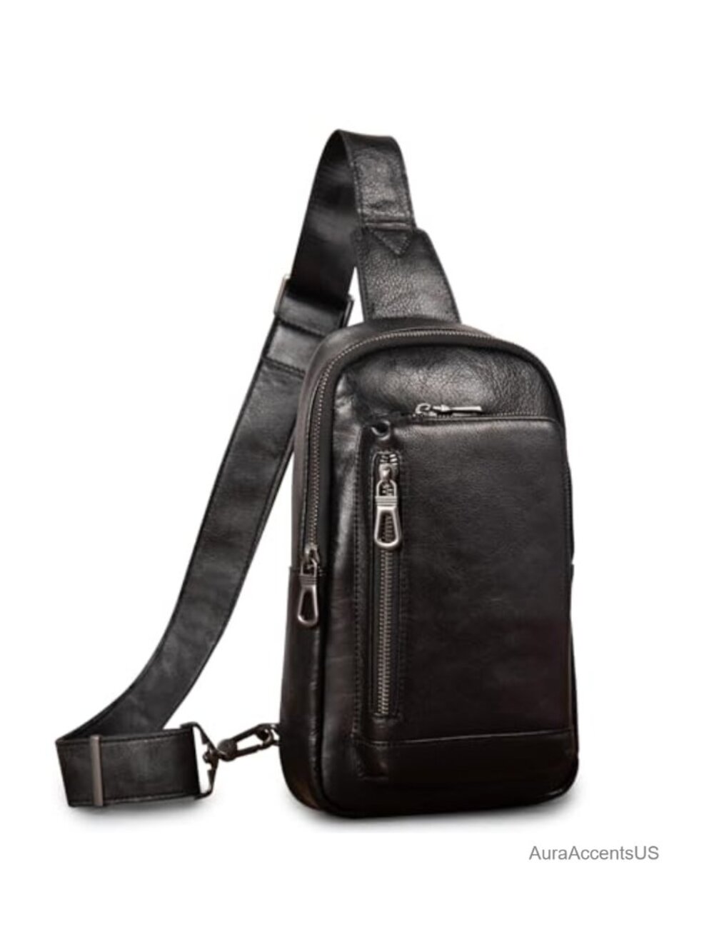 Genuine Leather Sling Bag Crossbody Chest Daypack for Men Women